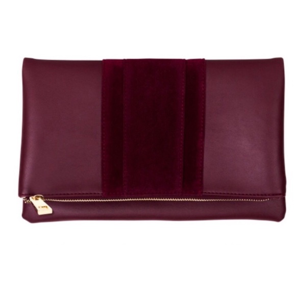 summer & rose Handbags - Summer and Rose Burgundy Foldover Clutch